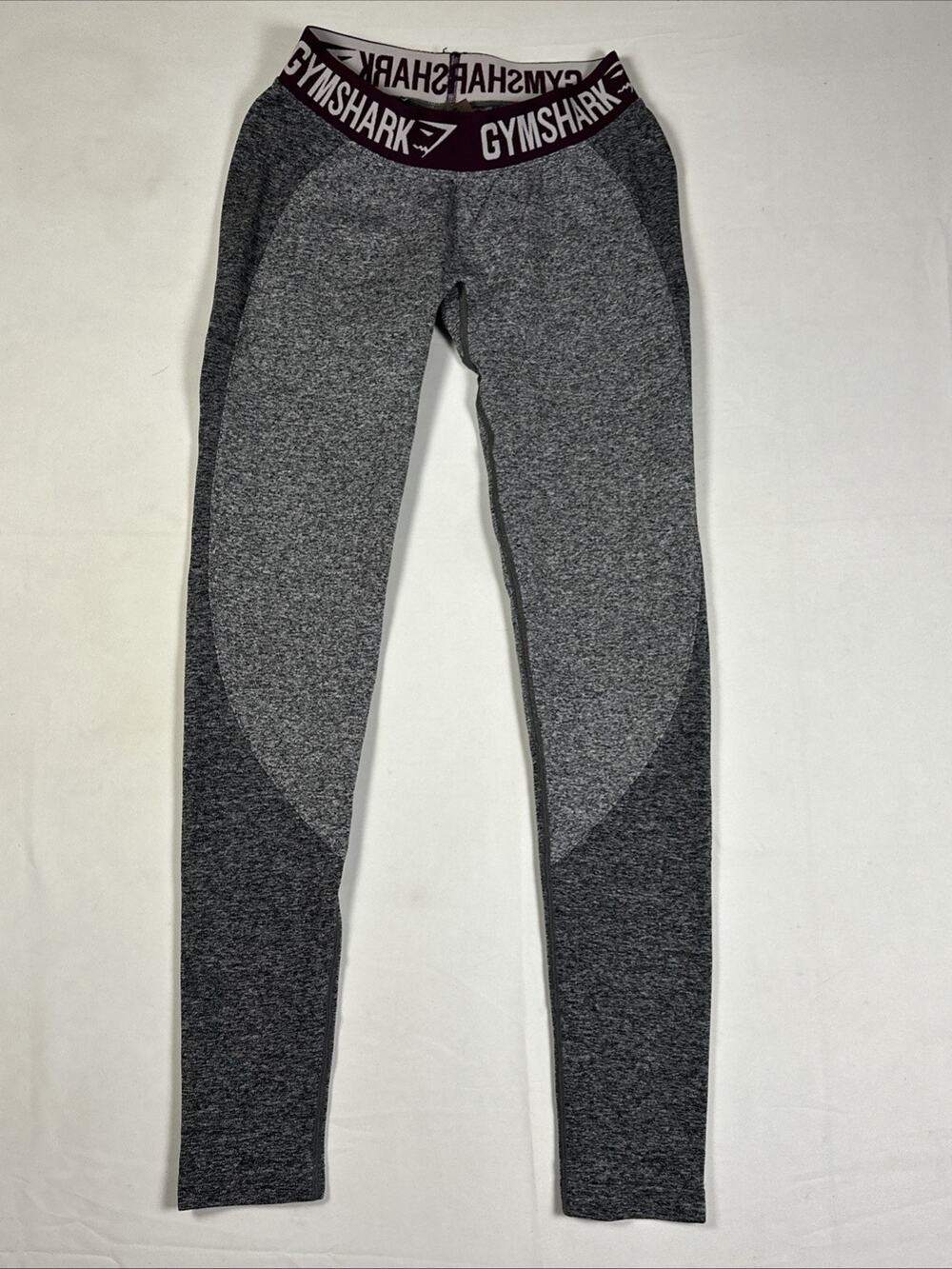 Gymshark Leggings Gray Burgundy Gym Workout Womens Small S Seamless